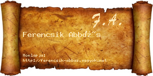 Ferencsik Abbás névjegykártya